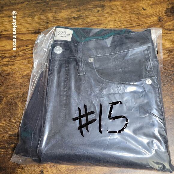 J Crew Jeans 28 Vintage Straight Mid Rise Tummy Control Black Wash Denim - Picture 14 of 14